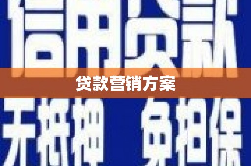 川汇贷款营销方案