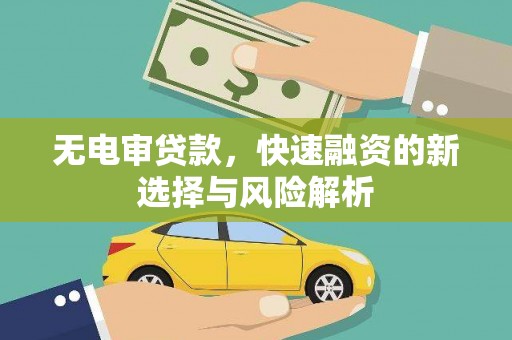合作无电审贷款，快速融资的新选择与风险解析
