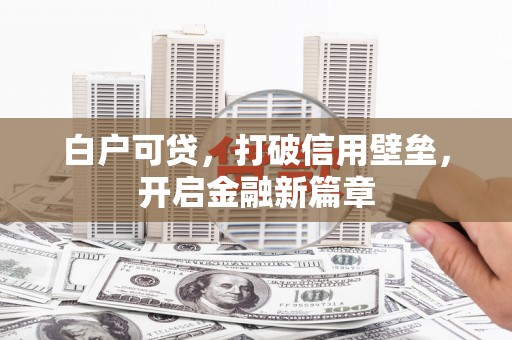 大甲白户可贷，打破信用壁垒，开启金融新篇章