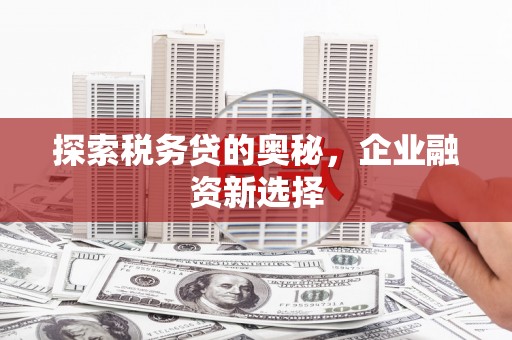 高县探索税务贷的奥秘，企业融资新选择