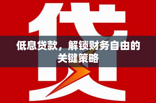 遵化市低息贷款，解锁财务自由的关键策略
