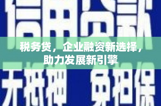 江东税务贷，企业融资新选择，助力发展新引擎