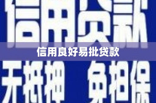 禅城信用良好易批贷款
